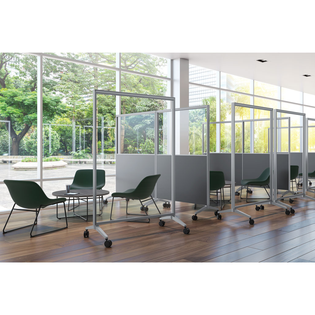 Office Source Spry Clear Acrylic 48W Mobile Interior Divider MCAB4872